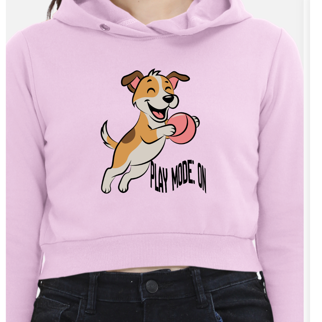 Wear Amura - PlayMode_On Women's Cropped Hoodie